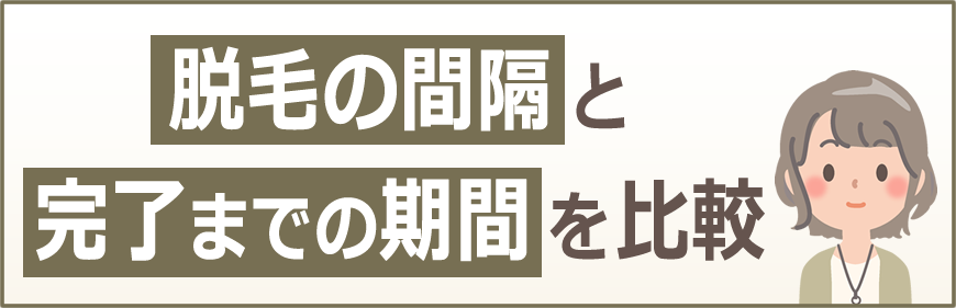 脱毛の間隔と完了までの期間を比較